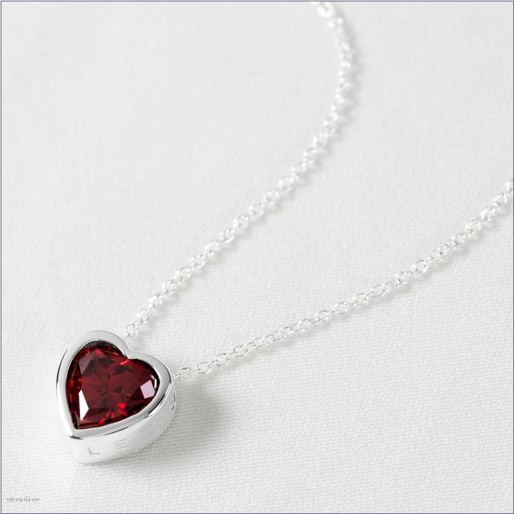  BAGRadleyUK Esher Street, Red Stone Heart Necklace