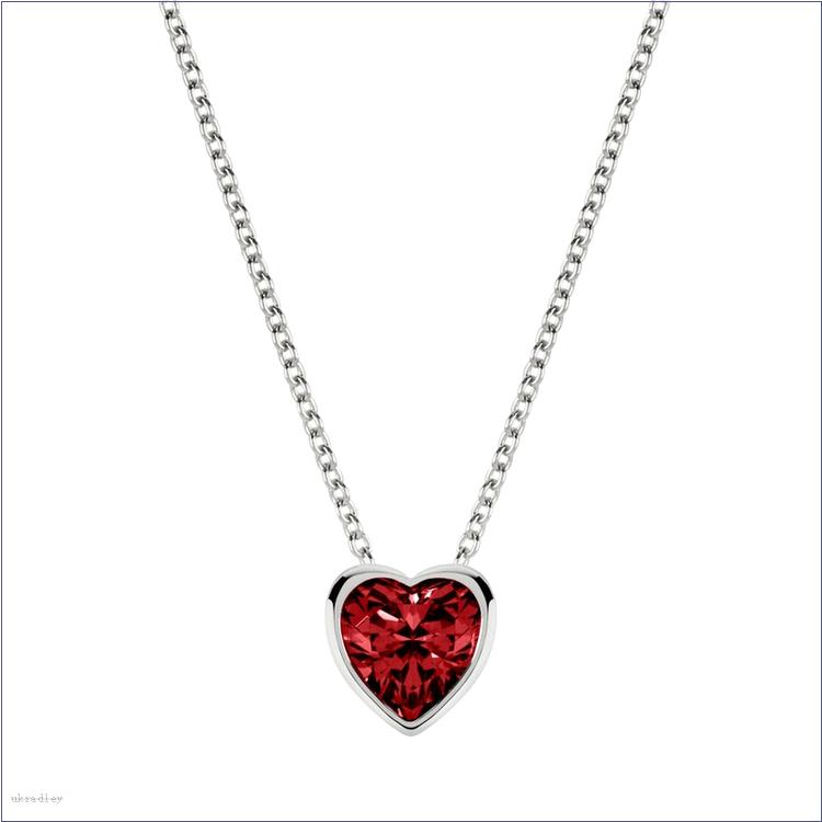  BAGRadleyUK Esher Street, Red Stone Heart Necklace