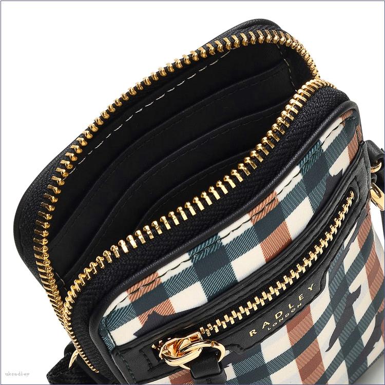  BAGRadleyUK Finsbury Park - Checked Dog, Medium Zip-Around Phone Cross Body