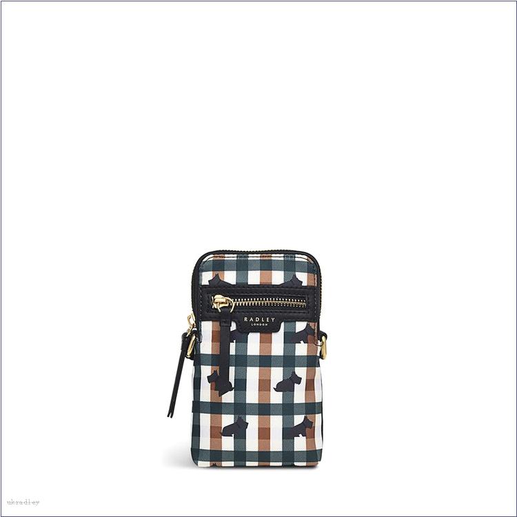  BAGRadleyUK Finsbury Park - Checked Dog, Medium Zip-Around Phone Cross Body