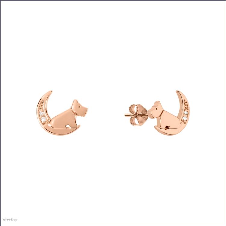  BAGRadleyUK Hatton Gardens, Dog In Moon Earrings With Diamonds